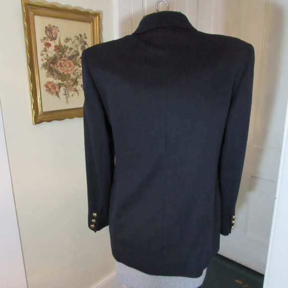 JAEGER Navy Blue Wool Double Breasted Blazer - Picture 4 of 10